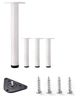 Pieds de meubles réglables en acier inoxydable pour lit, bureau, design de sécurité, lisse et résistant à l'usure, blanc, 50 cm