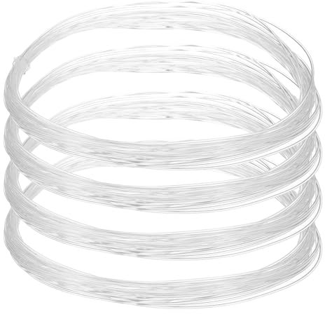 sourcing map 4 Pcs Clear Fishing Line Wire 197ft Nylon Fishing String Wire 0.9mm Monofilament Invisible Cord for Hanging Decorations Balloon Crafts Jewelry Beading Making