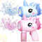 Kinder Einhorn Seifenblasenmaschine, 2 Stück Seifenblasenmaschine Kinder Pistole, Unicorn Bubble Machine, Einhorn Bubble Machine Pistole, Bubble Gun Machine, für Kinder Outdoor/Party