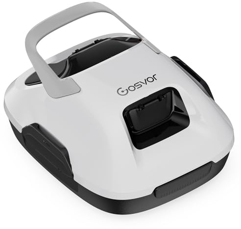 Gosvor Kabelloser Poolroboter, Poolsauger mit automatischer Parkfunktion, automatische Reinigung mit Laufzeit von 90 Minuten, kompakter Poolreiniger, ideal für 80 m²