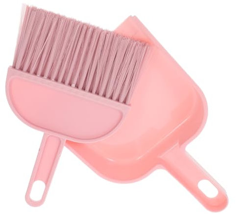Holibanna Escoba Recogedor Mini Set Compacto Limpieza Hogar Auto Camping Reducidos Rosa