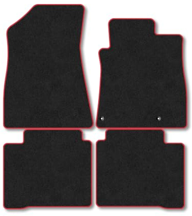 Fits Kia Niro (2022+) Carpet Car Mats | Red Edge Trim Tailored Fit Floor Mats Full Coverage Protection Accessories Easy Clean Anti Slip Made in the UK