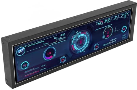 Plyisty 8,8-Zoll-IPS-Display, CPU-GPU-SSD-DATENTEMPERATEUBERWACHUNG, GEHUUSE-JUNTERBILDSCHIM, 1920 X 480, MIT für RPI, RPI,