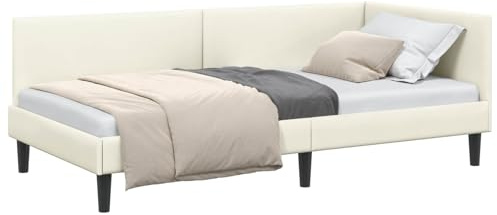 vidaXL Velvet Corner Bed Frame: Modern Design, Engineered Wood, Adjustable Headboard, Simple Style for Your Room