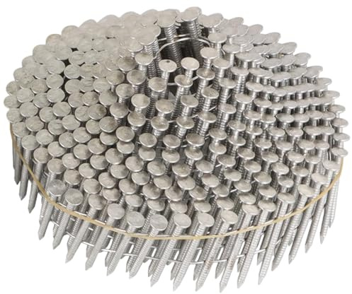 15-Degree Siding Nails 1-3/4-Inch x .082-Inch | 304 Stainless Steel Ring Shank | Corrosion-Resistant for Siding Projects | 1200 Count
