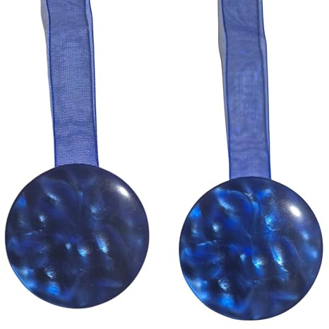 SOLOVO Fermatenda Magnetici Rotondi Stile Madreperla, Blu, 2 Pezzi