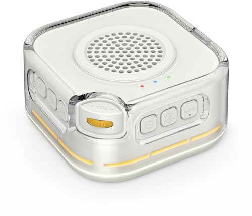 ORIA Máquina Ruido Blanco Portátil con Bluetooth | Ayuda para Dormir, 28 Sonidos Relajantes, Temporizador 15/30/60min, Batería Recargable USB-C, para Adultos y Bebés