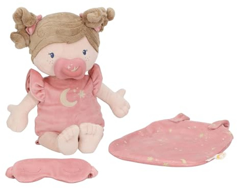 Little Dutch Stoffpuppe Babypuppe Rosa - Puppenset - mit magnetischem Schnuller - inklusive Schlafsack und Schlafmaske - für Mädchen ab 12 Monate