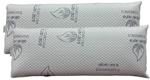 Dormio - almohada viscoelástica con adaptabilidad al cuello, tejido Aloe Vera, termorregulable, blanco, 75 cm (Pack de 2 unidades)