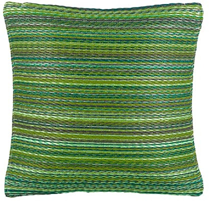 FAB HAB Outdoor-Kissen aus recyceltem Premium-Kunststoff – Kopfkissen, Wurfkissen – wasserfest, farbecht – Gestreift - Terrasse, Wohnzimmer, Balkon, Veranda – Cancun - Grün (42 x 42)