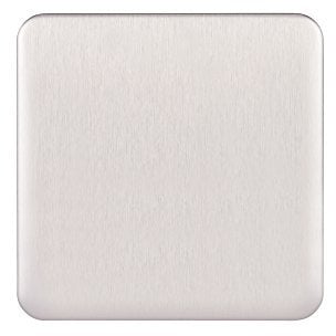 Schneider Electric Lisse Screwless Deco Blank Plate BSS, Stainless Steel, 1 Gang