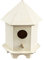 Casetta per uccelli in legno, Design 4, dimensioni: 14,5 x 11 x 9,5 cm, decorazione primaverile per casa e giardino, fai da te