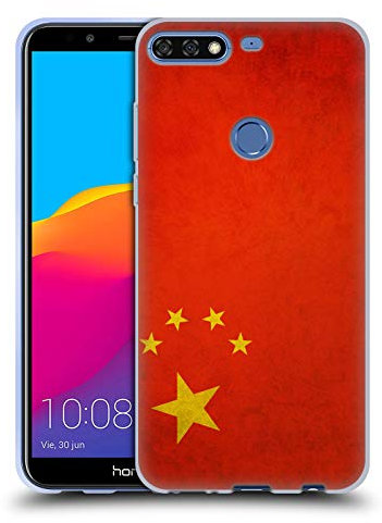 Head Case Designs China Chinesisch Vintage Fahnen Soft Gel Huelle kompatibel mit Huawei Honor 7C / Enjoy 8