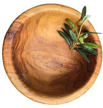 Prosudweb Saladier rond moderne en bois d'olivier 23,5 cm