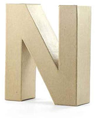 Pracht Creatives Hobby 4875-100N1 Papp Art Buchstabe N, Pappbuchstabe ca. 10 x 3 cm groß, ideal zum Bemalen, Bekleben und Verzieren, für Serviettentechnik geeignet, als dekorativer Schriftzug