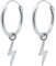 ENTREPLATA Pendientes de Plata 925 Unisex – Joyas Modernas para Hombre y Mujer – Par de Aros 2 Criollas con Charm Colgantes Aro Rayo