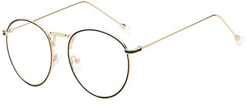 GEMSeven Perle Myopie Brille Für Frauen Elegante Metall Round Frame Kurzsichtige Brillen