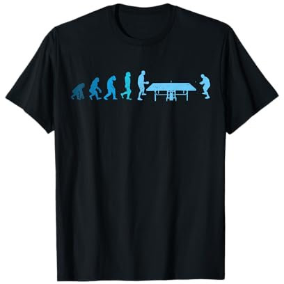 Lustige coole Evolution Tischtennis Spieler | Unisex T-Shirt Schwarz S | Kurzarm | Klassisch | Sport | Tischtennis | Freizeit