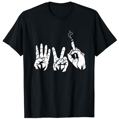 420 Hand Sign Smoking Weed Joint Marijuana Pot Smoker Gifts T-Shirt