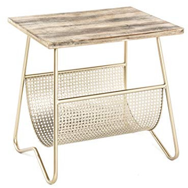 HAKU Möbel Beistelltisch Gold, Natur, MDF, Metall - Maße: B 50 cm x H 51 cm x T 40 cm, Style: Art Deco