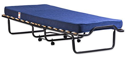 Klappbett mit Matratze 80 x 190 cm, Höhe 10 cm, mit Lattenrost 80 x 200 cm, orthopädisches Holz, platzsparendes Bett