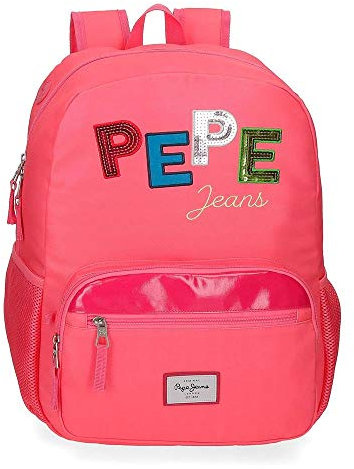 Pepe Jeans Kim Mochila Adaptable Rosa 32x43x15 cms Poliéster 20,64 L