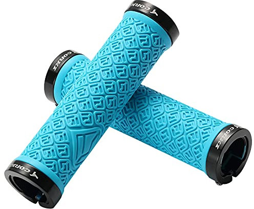 Bynccea Impugnature del Manubrio della Bicicletta,Impugnature Antiscivolo per Mountain Bike con Serratura in Alluminio, Manopole MTB,Manopole Bici Universale Chiusura a 2 Lati