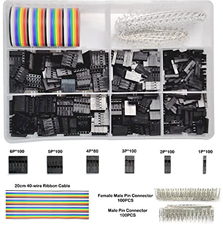 Gikfun 2.54mm Pitch 1 2 3 4 5 6Pin Housing Connector Dupont Wire Male Female Crimp Pins Adaptor Assortment Kit EK8479