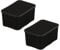 BranQ - Home essential Korb mit Deckel in Rattan Design 2er Set Grösse L 19 l, BPA-frei Kunststoff PP, Schwarz, 38x27,8x18,5 cm, 2 Stk.