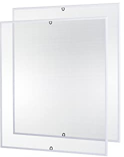 empasa Insektenschutz Fliegengitter Fenster START Set Fliegenschutz | Alurahmen Mückengitter als Selbstbausatz in 100 x 120 cm, verschiedene Sets und Farben, Farbe:weiß, Ausführung:2er Set