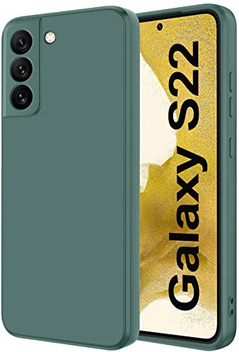 Qasyfanc Schutzhülle für Samsung Galaxy S22, Schutzhülle für Samsung S22 5G, Silikon, stoßfest, dünn, weich, elegant – Grün
