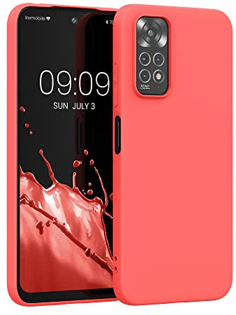 kwmobile Hülle kompatibel mit Xiaomi Redmi Note 11 / Note 11S Hülle - weiches TPU Silikon Case - Cover geeignet für kabelloses Laden - Leuchtende Koralle
