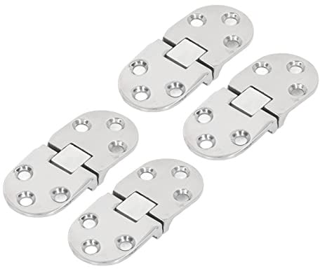 Buachois 4 Pezzi Cerniere a Ribalta Ovale,66 X 30mm in Acciaio Inossidabile 316 Autoportanti Cerniere per Tavolo Pieghevoli per Mobili Armadio