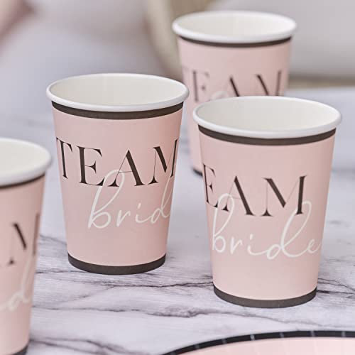 Ginger Ray Team Bride Hen Party Paper Pappbecher 8 Stück, Rose