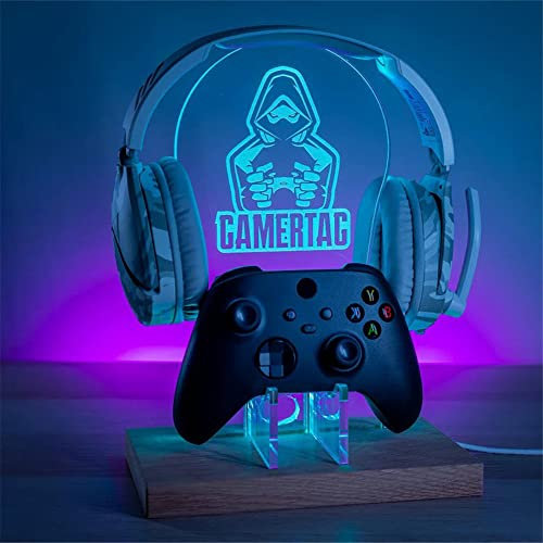 Gaming RGB Kopfhörer Aufhänger, Headset Halter Mit 7 Farben Licht – RGB LED Gamestation Konsolen Controller Halter – Game Controller Headset Aufhänger Für Alle Universellen Gaming Pc Zubehörteile