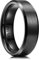 King Will Men's 6mm Black Titanium Wedding Ring Matte Finish Beveled Polished Edge Engagement Ring 9