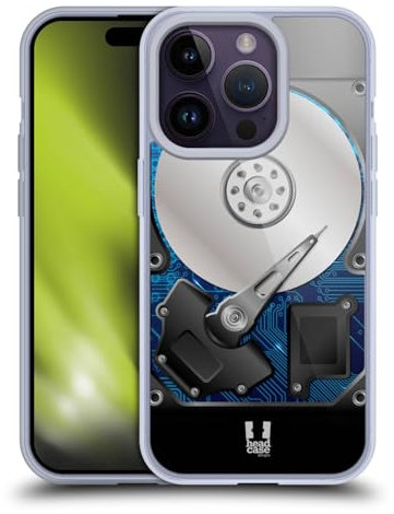 Head Case Designs Azul Unidades de Disco Duro Caso de Gel Suave Compatible con Apple iPhone 14 Pro