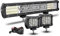RIGIDON 45cm 450W Led Lichtbalken mit Kabelbaum, 2 x 60W Spot Offroad Beleuchtung, Wasserdicht Led Arbeitsscheinwerfer bar für 4x4 Auto SUV ATV KFZ LKW Traktor Fahrzeuge, 6000K led Scheinwerfer