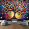 MiniInTheBox Baum des Lebens Wandbehang Dekor Tapisserie mit Buntglas Bunte Wandkunst Große Tapisserie Wandbild Dekor Foto Hintergrund Decke Vorhang Home Schlafzimmer Wohnzimmer Dekoration