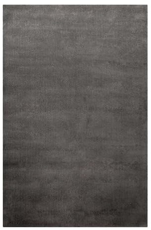 Homie Living Vielseitiger Kurzflor Wolle Teppich flexibel einsetzbar in Allen Räumen - Campino (90 x 160 cm, grau)