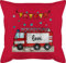 Kissen 50x50 - Feuerwehrauto Motiv I Leiterwagen Geschenk Feuerwehr I Löschzug - 50 x 50 cm - Rot - Name feuerwehrkissen jugendfeuerwehr feuerwehrmann füllung personalisiertes Kind