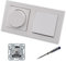 GIRA 245500 LED Drehdimmer Dimmer + Dimmerscheibe Zentralscheibe 065003 und Lichttaster 015100 in Gira E2 reinweiß glänzend inklusive EBROM Phasenprüfer zur Montage der Geräte