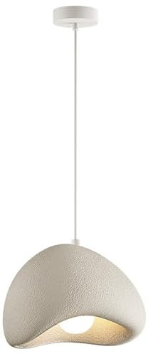 CUNTO Japanische Wabi-Sabi-Boho-Mid-Century-Modern-Kuppel-Pendelleuchte, kräftiger Küsten-Kronleuchter aus Beton, Küche, weiß, grau, Industrie-Flur, Restaurant, Hängelampe, Licht für Bauernhaus