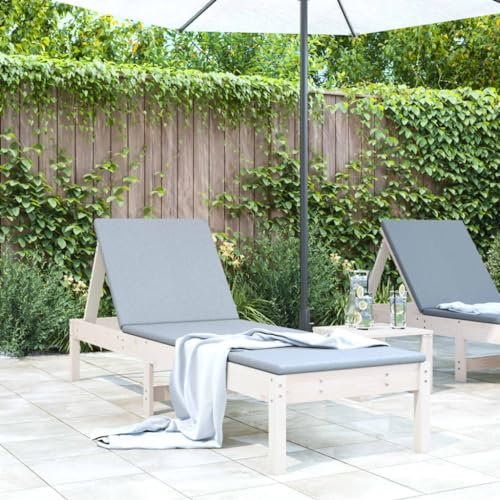 Gecheer Tumbona plegable para tomar el sol, tumbona de jardín, para playa, piscina y jardín, color blanco, 199,5 x 60 x 74 cm, madera maciza de pino