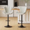 Hawthyhome Barhocker 2er Set Höhenverstellbar Barstühle 360° Drehstuhl mit Rückenlehne Küchenstühle mit Fußstütze PU-Leder für die Küche/Wohnzimmer/Bar/Esszimmer Weiß