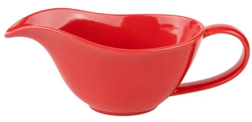 Keramik-Sauciere mit tropffreiem Ausguss für Thanksgiving-Braten, MIRUIKE elegante und praktische Sauciere (rot)