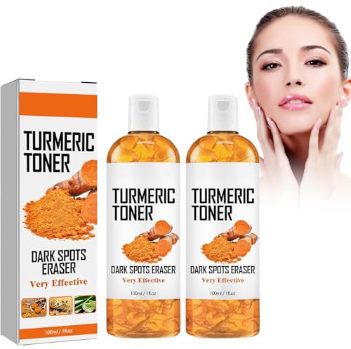 Grgowe 2Pc Turmeric Toner,Kurkuma Toner,Organic Extract Kurkuma Gesichtstoner,Turmeric Stain Correction Serum,Turmeric Serum For Correcting Dark Spots,Tiefenwirksam Feuchtigkeitsspendend,Straffend