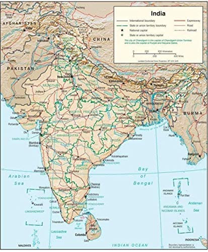 IGHSNZUH Christmas Map India Physical Puzzle Wooden Jigsaw 1000 Pieces Classic Puzzles Iq Challenge Game Jigsaws DIY Challenging Modern Puzzles Toys 75 X 50 cm