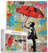 Tucocoo Puzzle mit rotem Regenschirm, 1000 Teile für Erwachsene, abstraktes Banksy-Stil, Puzzles für anspruchsvolle Familienaktivitäten, buntes DIY-Handarbeitspuzzle für Heimdekoration, Geschenke