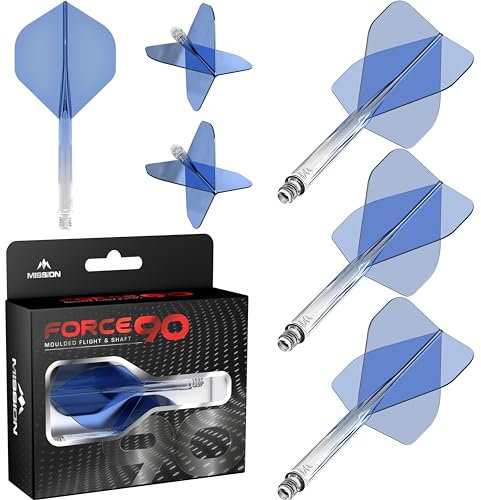 Mission Force 90 Gradient Transparent Blue NO2 - Dart Flights Inbetween